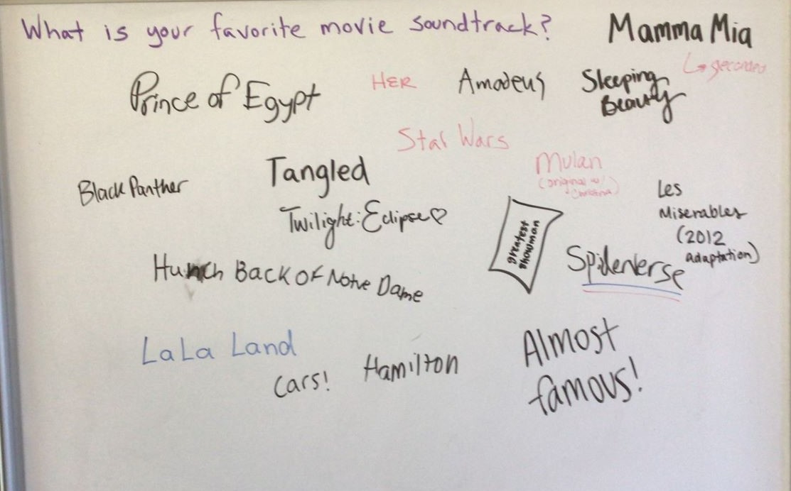 Take a look at responses to last week's #whiteboard question:  'What is your favorite movie soundtrack?'  What would you add to this list?  #music #musiclibrary #moviesoundtrack #soundtracks