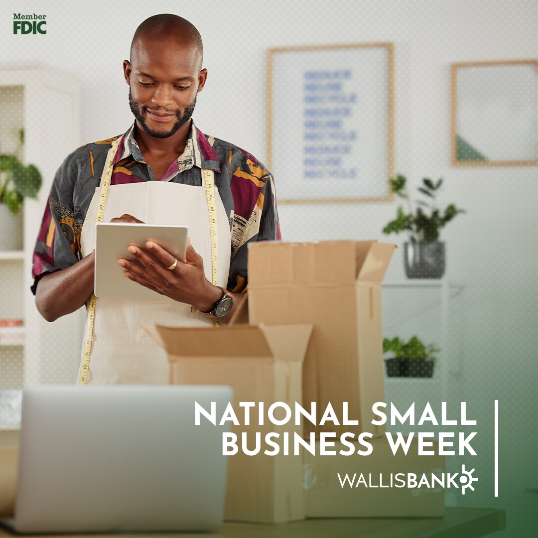 This National Small Business Week, Wallis Bank is proud to offer the help small businesses need to succeed. Reach out to us today and let's work together towards your business goals.

#SmallBusiness #BusinessBanking #NationalSmallBusinessWeek