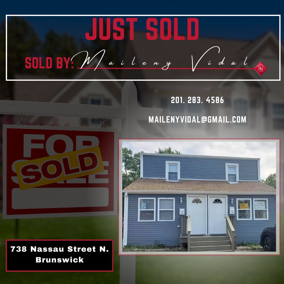 Another home sweet home 'Just Sold' by our superstar agent, Maileny 🎉🏠 Huge congratulations on this successful deal! Keep shining, Maileny! 🌟🔑 #RealEstateVictory #NJhomeSmart #NJRealtor