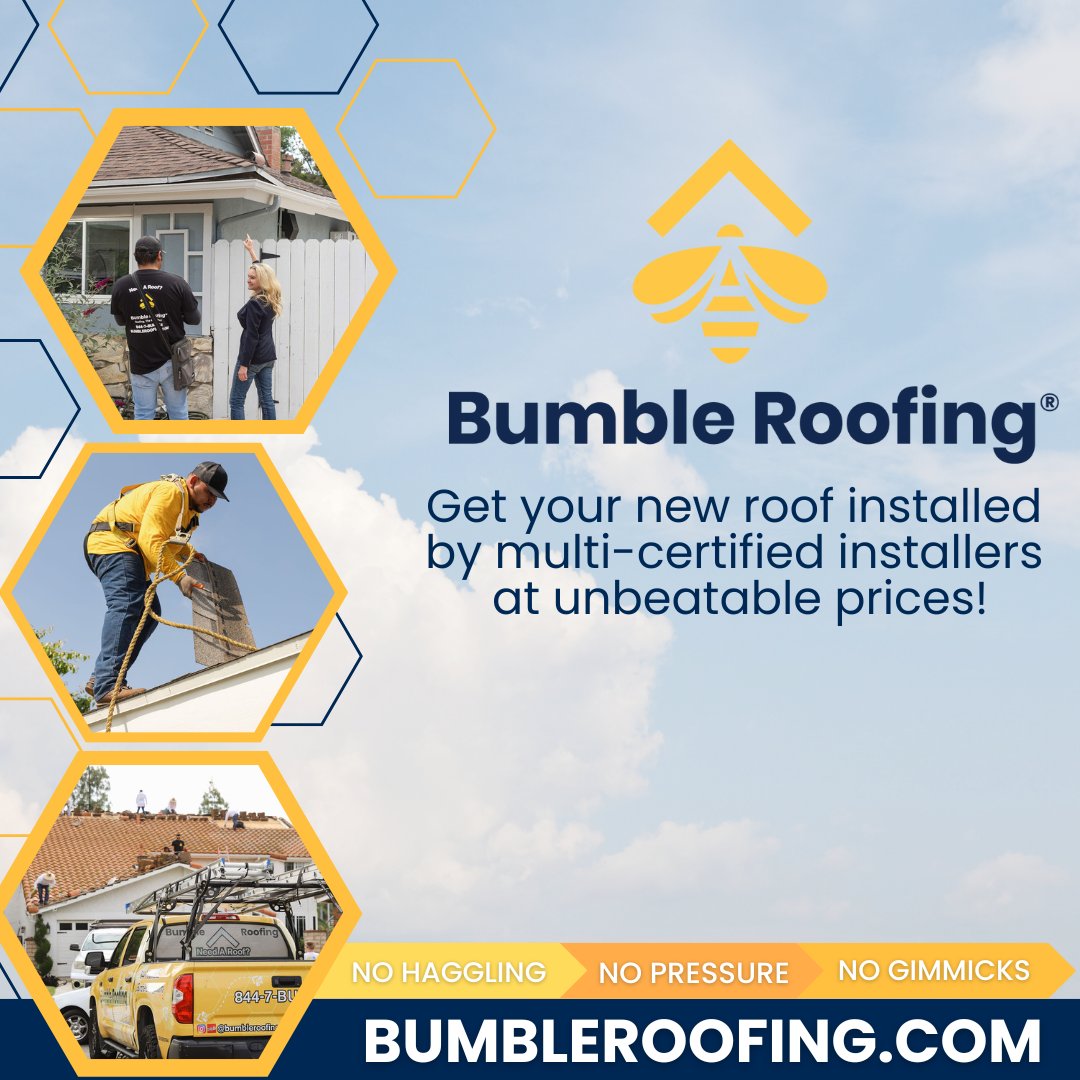 🐝 Bumble Roofing of West Houston 
🌐 bumbleroofing.com/west-houston 📲 (713) 909-7759
A+ Rating - BBB 
#RoofDamage #RoofReplacement #RoofInspection #RoofFinancing #NewRoof #HarrisCounty #FortBend #Houston #BellaireTX #KatyTX #MissouriCity #Alief #Fulshear #WestchaseTX #CincoRanch