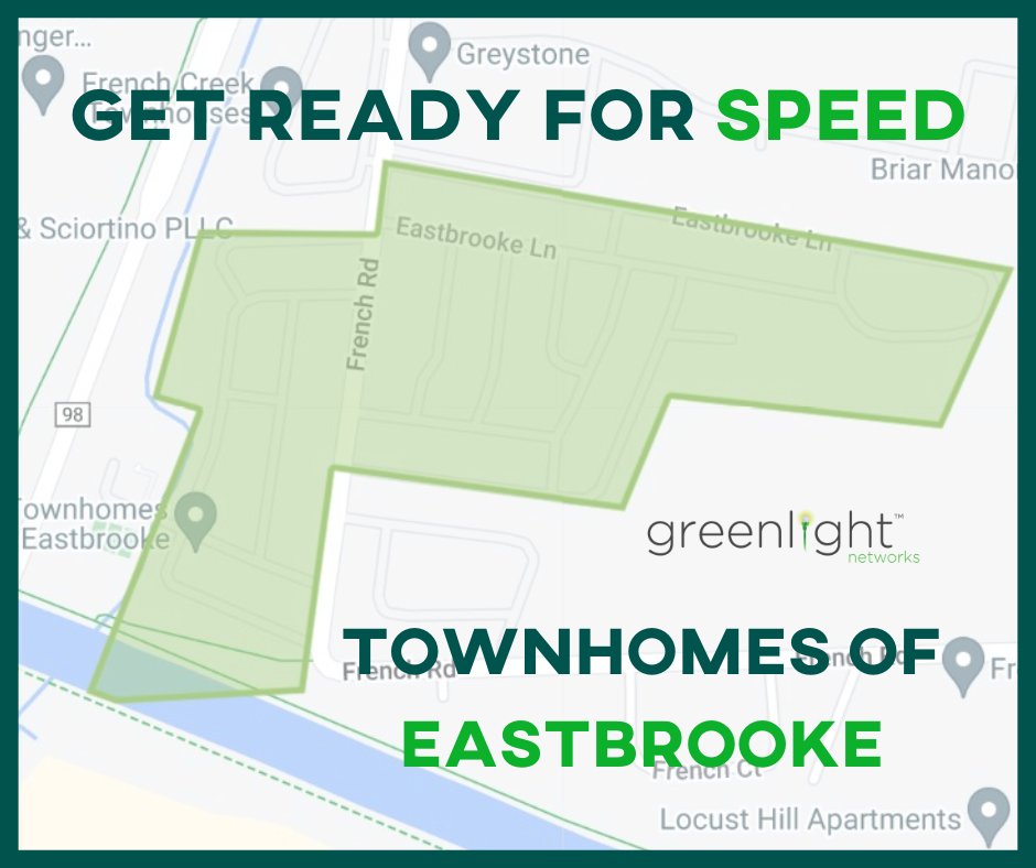 🚨 Attention Townhomes of Eastbrooke - Our team is expanding our fiber network to your neighborhood! 🚨 Place your pre-order TODAY and to sign up for our email list to receive all necessary updates: hubs.ly/Q02vfBdg0 #GreenlightNetworks #FiberInternet #RochesterNY