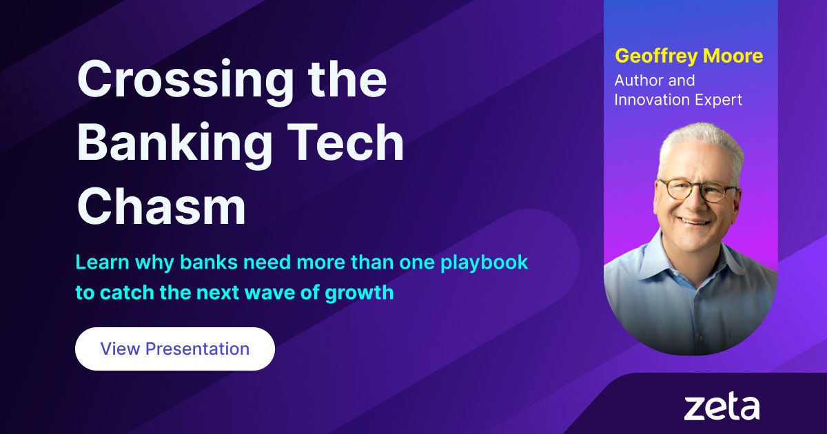 Discover why banks need more than one playbook to catch the next wave of growth. Join Geoffrey Moore as he delves into the necessity for banks to embrace digital transformation: hubs.ly/Q02vlhGq0 #Zeta #NextGenProcessing #DigitalTransformation