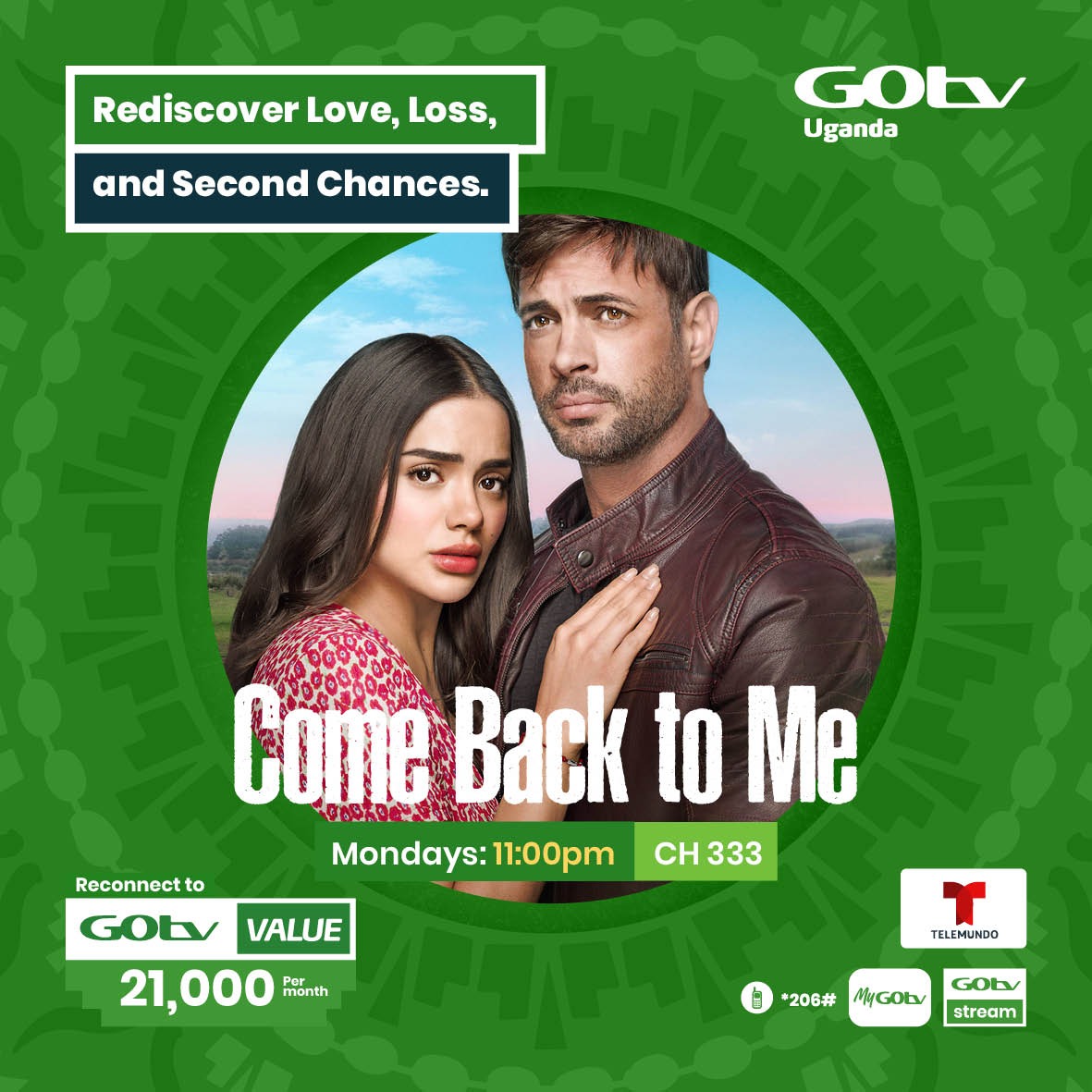 Your Juan Miguel is back on your screens, stealing hearts like never before! 😍 Only this time he is Braulio in Come Back to Me. Every Monday at 11:00 PM on Telemundo CH 333.    Download MyGOtvApp mygotv.onelink.me/JpWQ/epl1 to stay connected to GOtv #GOtvStream