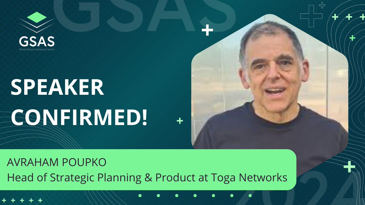 📣 Exciting news! @apoupko, System Architect at Toga Networks, has just confirmed his attendance as a speaker at #GSAS24! 🎤 Don't miss the chance to hear insights from an industry expert! Join us this October in Barcelona. Visit gsas.io #GSASummit