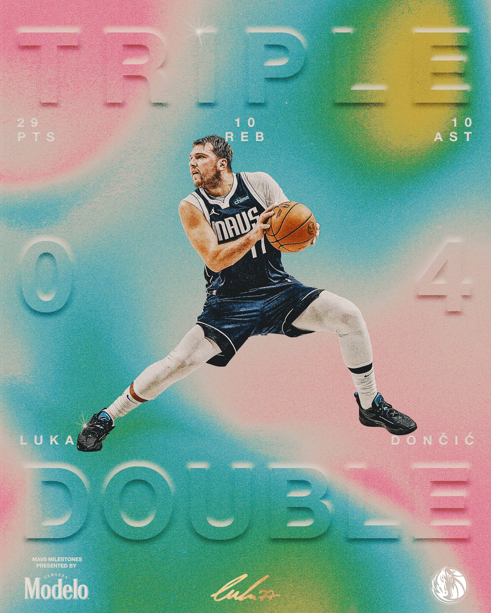 29/10/10 🪄 The triple-doubles continue in the Playoffs for Luka Magic. 

@ModeloUSA // #MFFL #OneForDallas