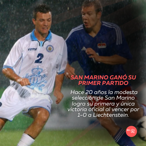 A 20 AÑOS DE LA ÚNICA VÍCTORIA DE SAN MARINO 🎉

San Marino ganó su primer partido el 29 de abril de 2004.