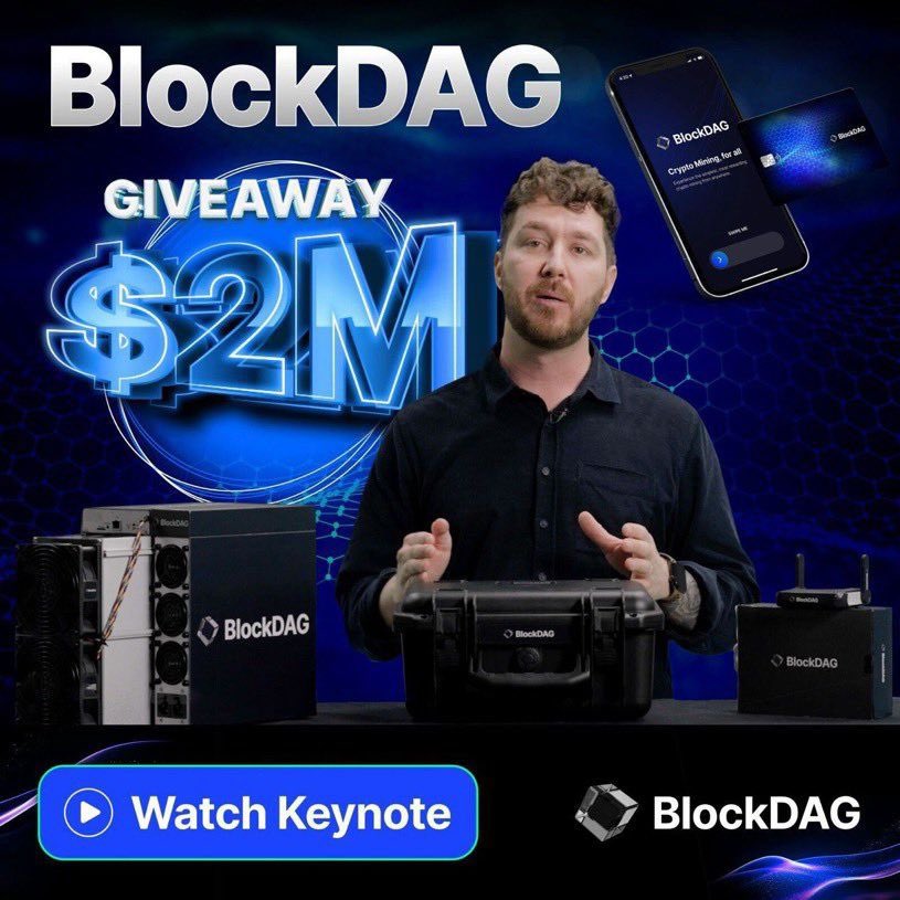 ‼️#BlockDAG is the world's most advanced layer 1 blockchain which now hosts a staggering 2 Million $ #Giveaway ‼️ Keynote - blockdag.network/keynote GIVEAWAY - blockdag.network/giveaway ✔️ Share Keynote + RT ✔️Complete tasks ✔️Follow and like our page 🌐 Presale: