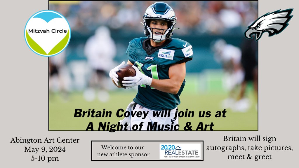 We can't wait to see you at A Night of Music & Art!  Britain Covey will be there for a meet & greet-such a fun night!

#mitzvahcircle #musicandart #charityfundraiser #fundraiser⁠
#dogood