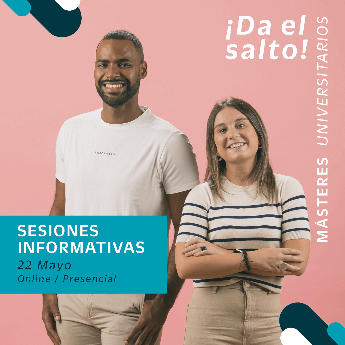 MUnibertsitatea's tweet photo. 📣 ¡SESIONES INFORMATIVAS MÁSTERES UNIVERSITARIOS!
📆 22 mayo
⌚ 18:00
📍online y/o presencial
¡Apúntate ahora! 🔗 https://t.co/MSGsGgArIQ
#master
#masterdual
#daelsalto
#masteruniversitario
@Huhezi @MU_gep @Enpresagintza @bculinary https://t.co/ZiqY15YeeH