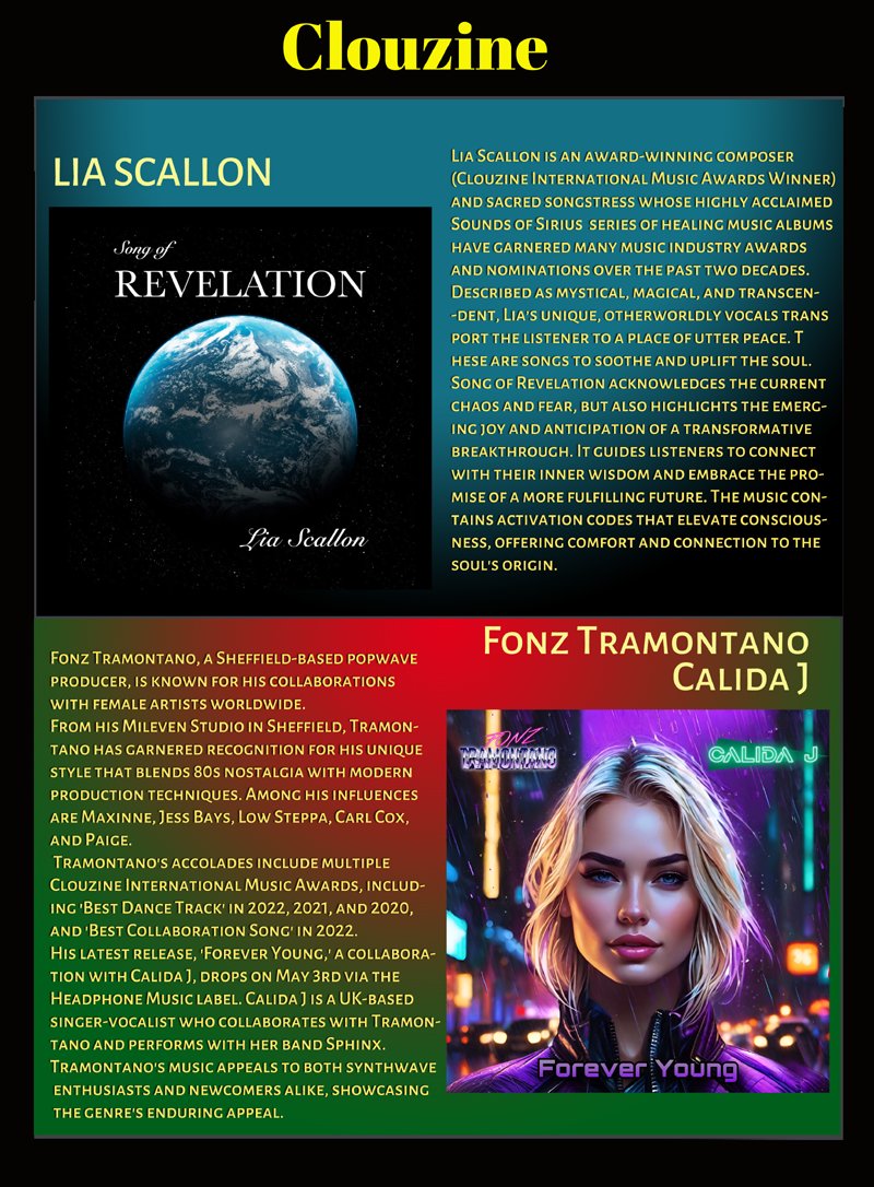 clouzine's tweet photo. We support #NewReleases by #IndependentArtists
#LiaScallon @FonzTramontano #CalidaJ @Sphinxband https://t.co/KjJH60kN91