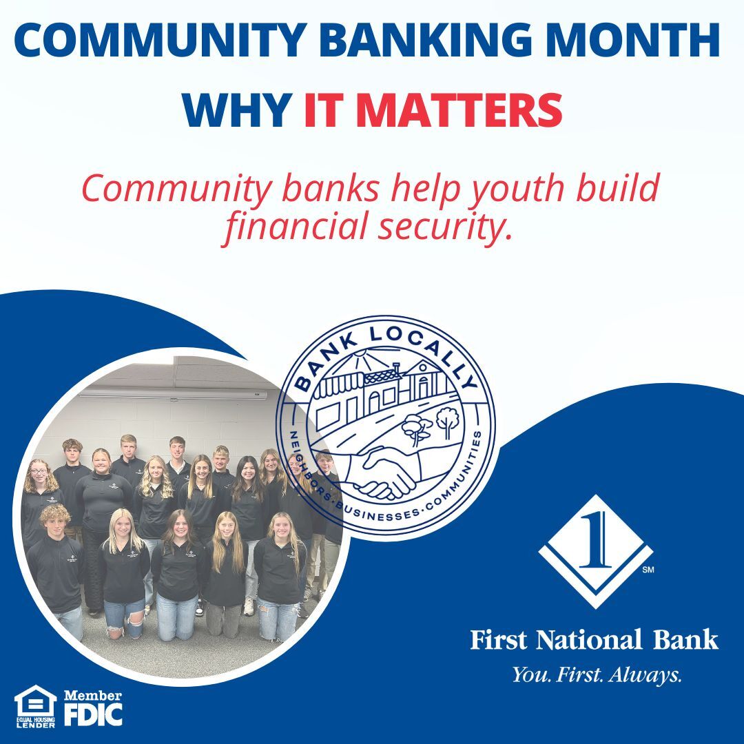 We enjoy educating youth and helping them build their financial knowledge, whether it's teaching financial literacy in schools, holding our Moola Moola events, or conducting our Junior Board of Directors Program.
#communitybankingmonth #banklocally #banklocal #borrowlocal