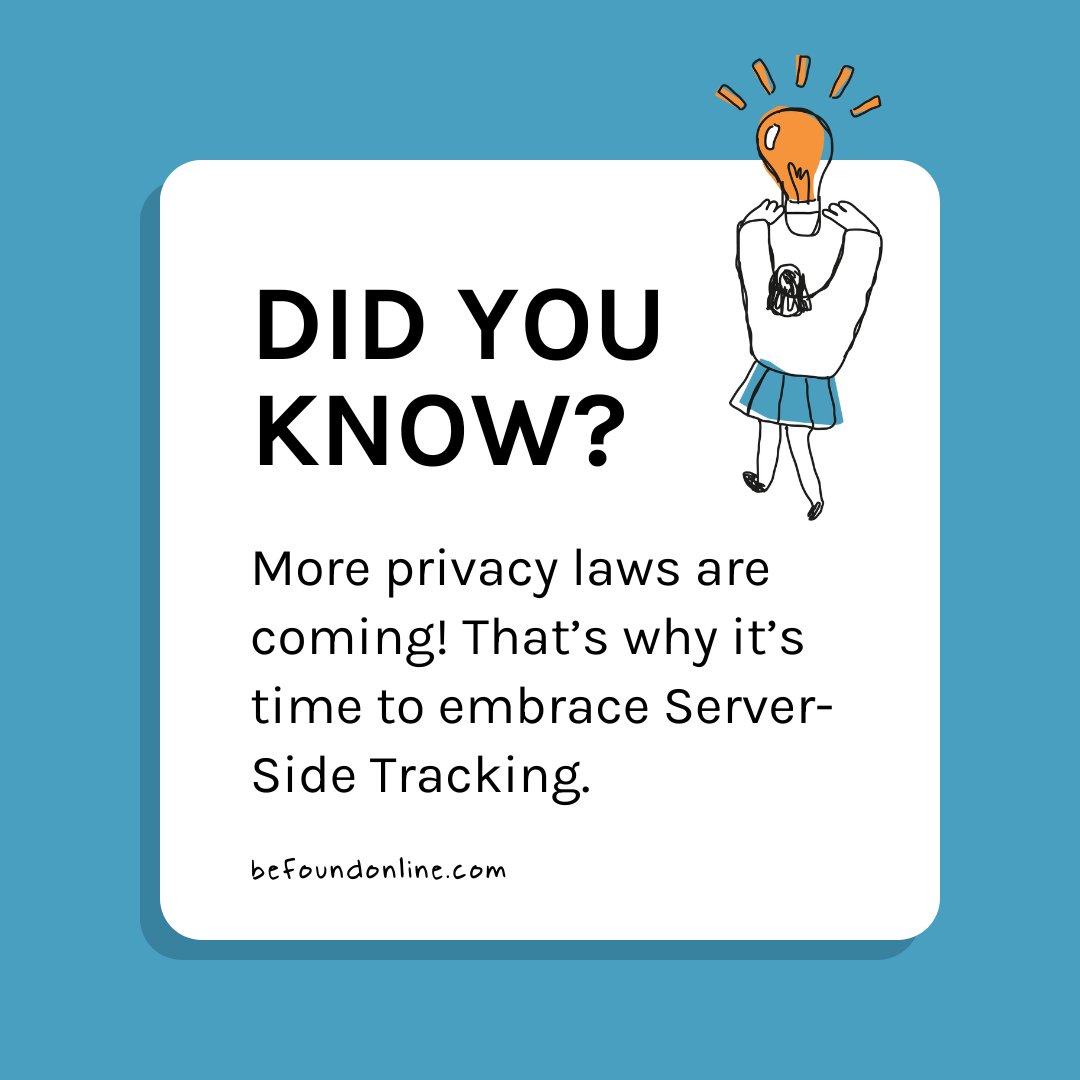 BeFoundOnline's tweet image. In the U.S. alone, more than a dozen privacy and data protection acts have been enacted in the past few years.

But what can you actually do? Embrace #ServerSideTracking. Learn more about how the BFO team can help you transition below!

bfo.io/4cdivKw