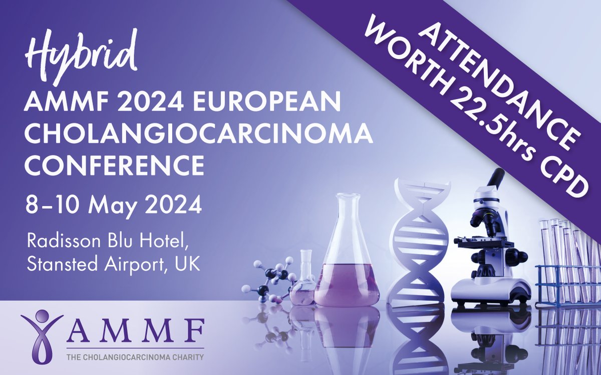 #AMMF’s Hybrid European Cholangiocarcinoma Conference 2024 is CPD accredited. Attendance at the conference equates to 22.5 hours CPD! For further details visit: ammf.org.uk/ammf-conferenc… #AMMF2024 #cholangiocarcinoma #bileductcancer