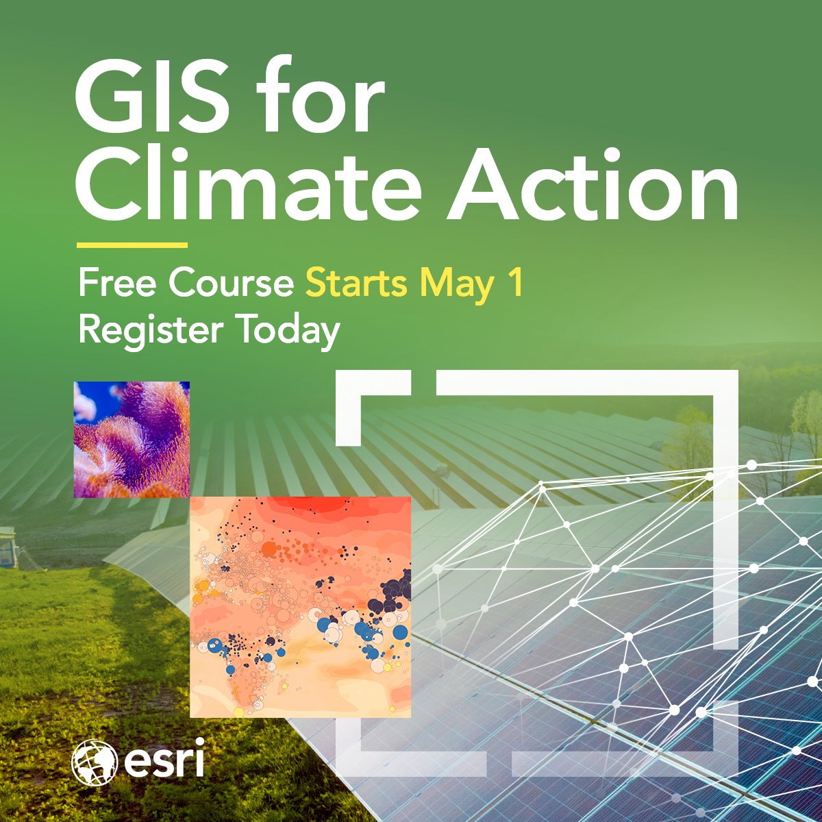 What can you do to turn climate change around? 🌱 Use GIS! Register for our free course and learn how. We'll provide all the ArcGIS software you need: esri.social/KRuf50Rowo8 #ClimateAction #GIS