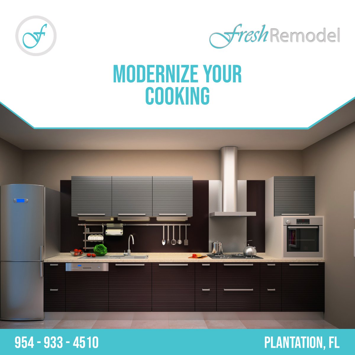 Transform your kitchen with precision and innovation! We offer expert craftsmanship and tailored solutions, from rustic warmth to sleek modernism. Visit freshremodel.com or call 954-933-4510 for consultation! #KitchenRemodel #ModernKitchen