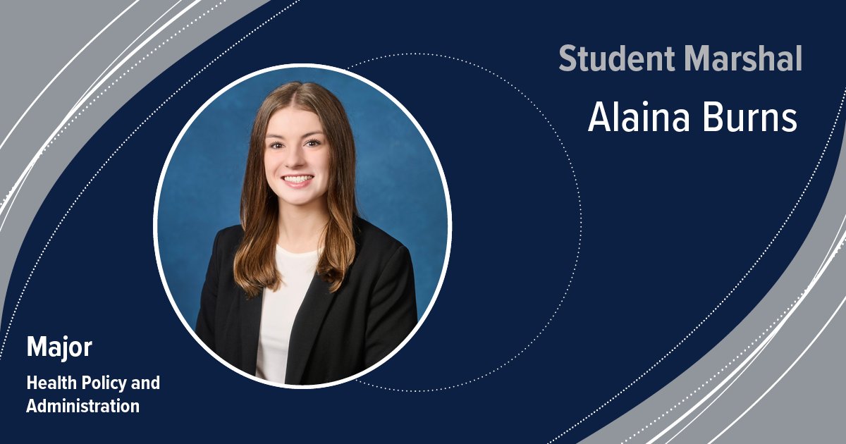 Alaina Burns will serve as @pennstatehpa student marshal for spring 2024 commencement. She served as donor and alumni relations chair for @apollongu and treasurer of the College of Health and Human Development Ambassadors. Congrats, Alaina! ow.ly/zo0Z50Rp86h