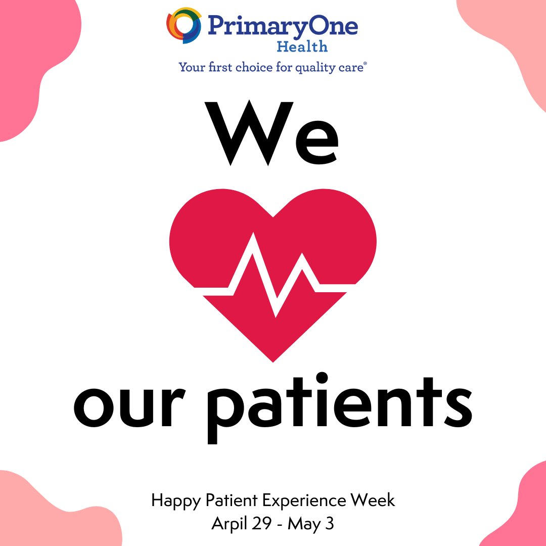 Today starts Patient Experience Week! We value how our patients feel when working with us at PrimaryOne Health. We want to make sure everyone feels seen, heard, comfortable and cared for when they are a patient of PrimaryOne Health. #patientexperienceweek ❤️