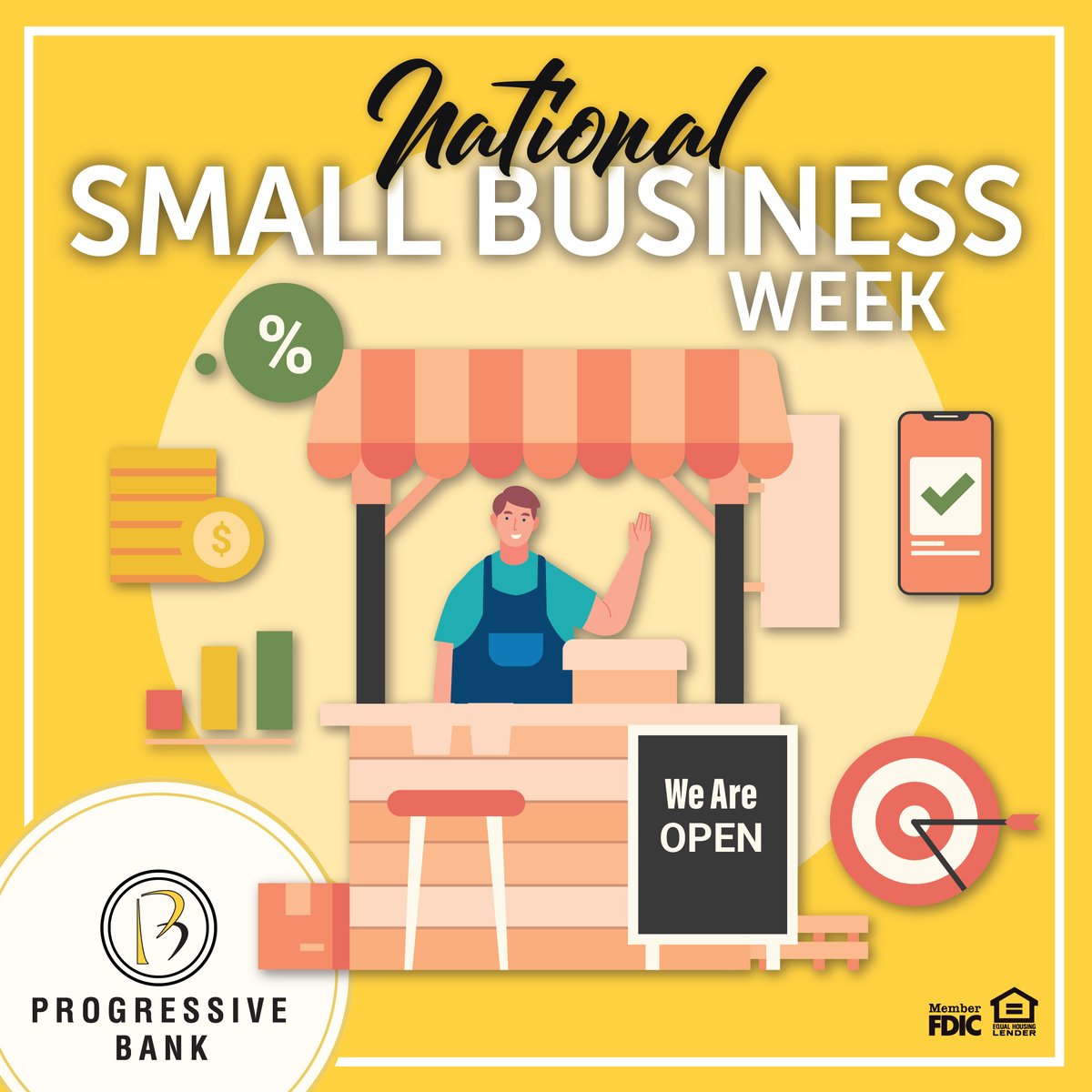 It's National Small Business Week! From paying your employees, to remote check deposits and beyond, we have secure and convenient solutions for every business need.

Learn more: bit.ly/3x9V3uq

#ProgressiveBank #LocalBank