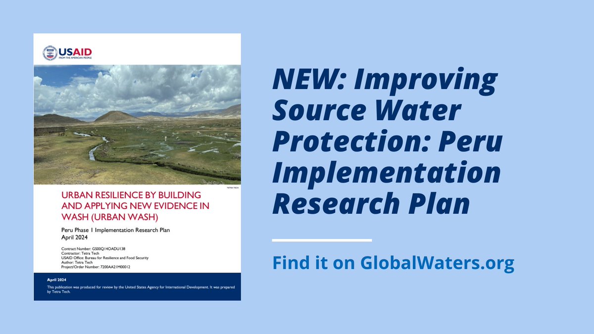 NEW: Source water protection helps build urban water supply resilience. This research study examines why some cities are able to undertake widespread source water protection while others are not. @USAID globalwaters.org/resources/asse…