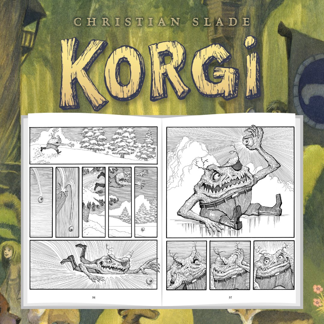 Ivy and her corgi pup, Sprout, have no idea that they’ll soon be swept up in an adventure! Christian Slade’s stunning world is finally coming to your bookshelf as KORGI: THE COMPLETE TALE. On sale May 7th: comicshoplocator.com #Korgi #corgis #KidComics