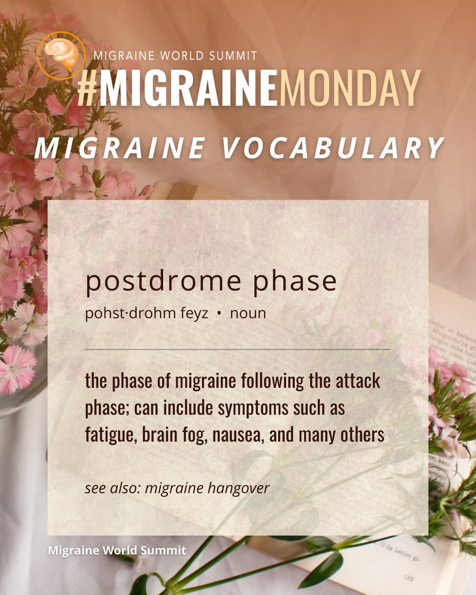 Do you experience the “migraine hangover” phase of an attack? The postdrome  phase occurs following the acute/attack/headache phase of #Migraine, and  may last for 24-48 hours. 👉What are your postdrome symptoms and
