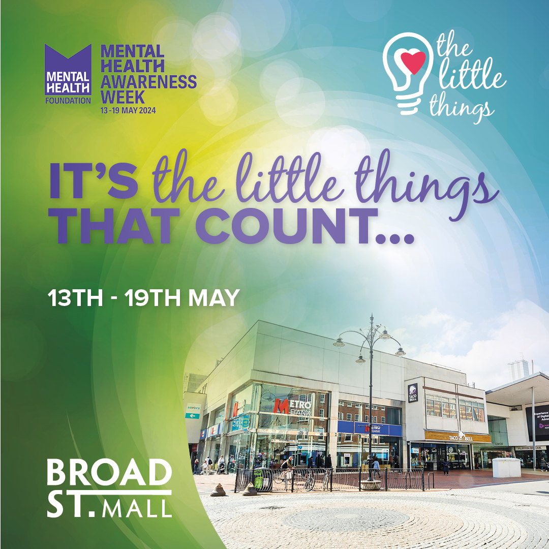 Join us on a journey of discovery as we explore how ‘the little things’ can make a big difference this Mental Health Awareness Week 💜💚 Head to our event page to find out more! ow.ly/w2BY50RqB4L #RdgUK #BroadStreetMall #MentalHealthAwarenessWeek #MomentsforMovement