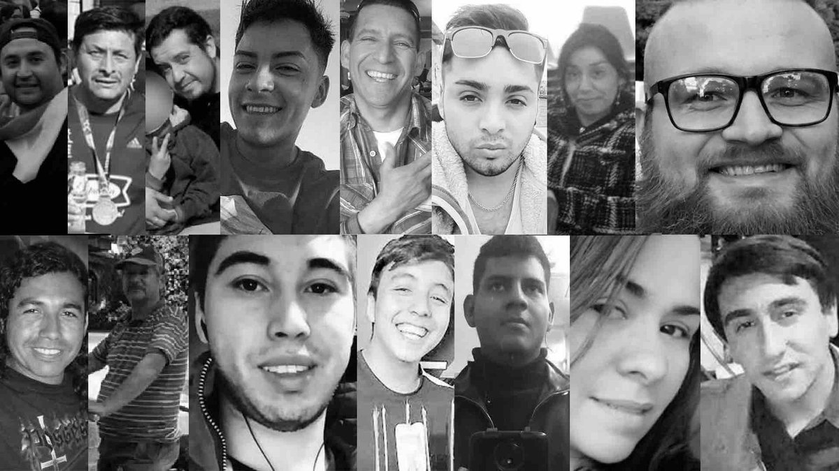 hernan_sr's tweet photo. 🔴A 34 chilenos los mataron en el estallido social del 2019 en Chile🔴

Entre octubre de 2019 y marzo de 2020, 34 personas fueron reportadas oficialmente como fallecidas producto de las manifestaciones, de las cuales:
🔴15 fueron encontrados en lugares siniestrados:
🔴14 corresponden a muertes en lugares incendiados.
🔴1 corresponde a muerte por electrocución con barreras eléctricas de protección.
🔴7 muertes involucran enfrentamientos con otros ciudadanos:
🔴4 por atropello de ciudadanos a protestantes.
🔴2 por disparos de ciudadanos a saqueadores.
🔴1 por ataque con arma blanca de saqueadores a comerciante.

🔴6 muertes involucran enfrentamientos con fuerzas del orden:
🔺2 por disparos de balines.
🔺1 producto de golpes.
🔺2 a causa de atropello.
🔺1 por un impacto de bala

🔴5 muertes se produjeron en medio de una protesta:
🔺1 es producto de un paro cardiorrespiratorio.
🔺1 a causa de asfixia por sumersión.
🔺2 por atropello en medio de manifestaciones.
🔺1 debido a golpe con objeto contundente.
🔺1 muerte es por disparo de bala sin determinar procedencia.

#FUERAYAÑEZ