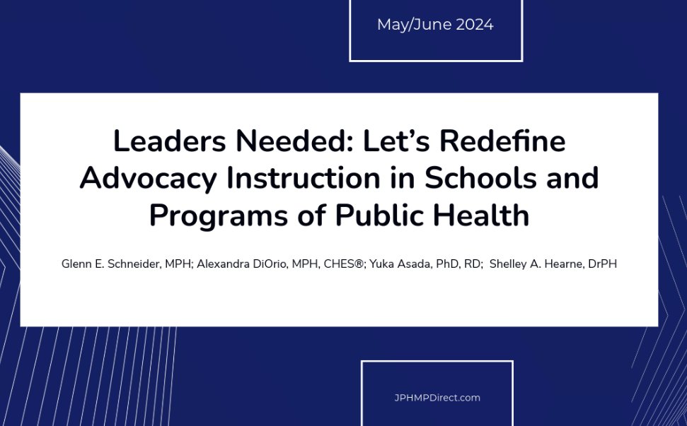 'Through an inclusive, consensus-driven process, we can better prepare public health students to engage in policy advocacy.' Check out this commentary on a recent study that supports the need for the Public Health Advocacy Consensus Task Force (PH-ACT)📝. jphmpdirect.com/leaders-needed…