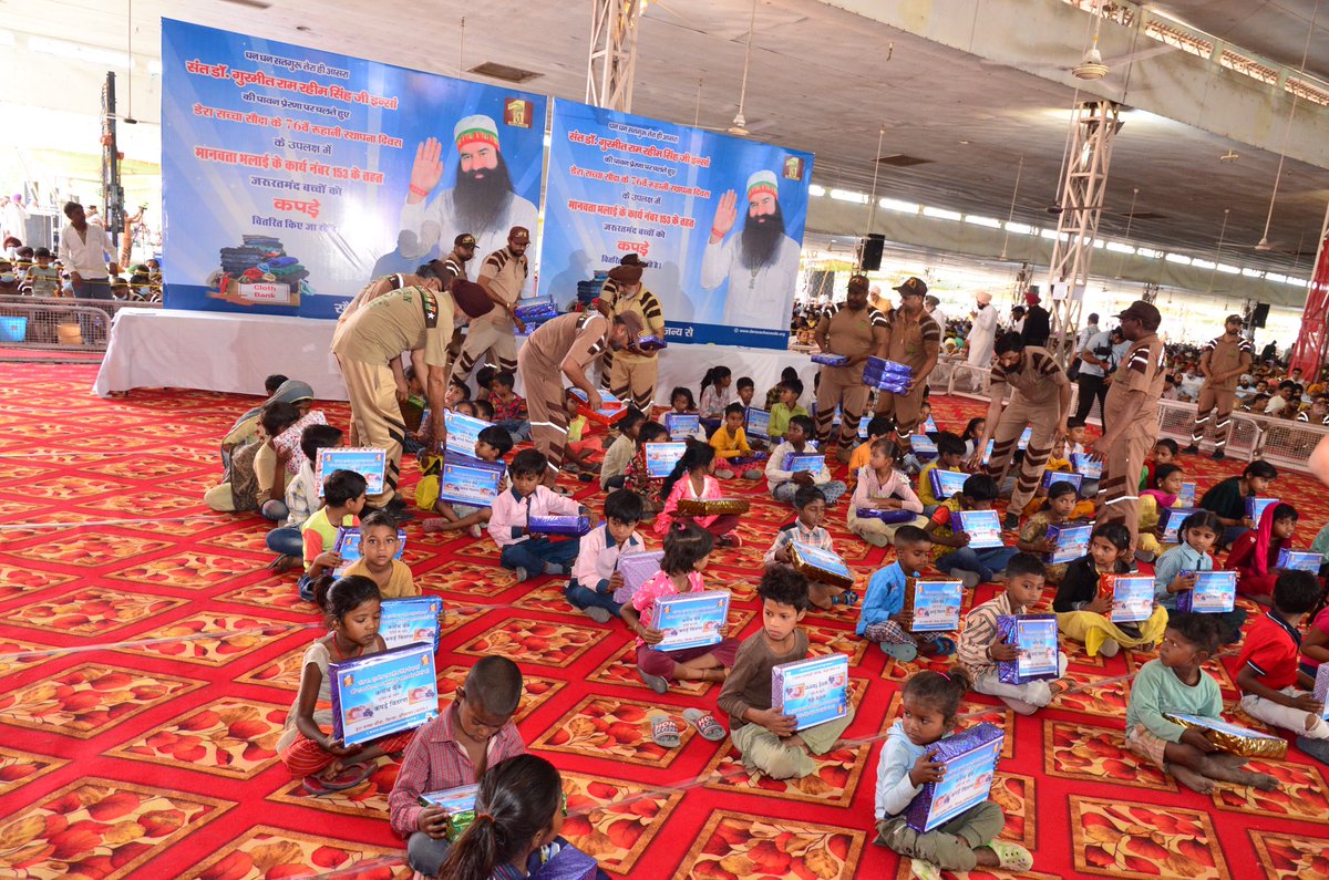Grateful to mark the 76th Foundation Day of Dera Sacha Sauda and MSG Bhandara with a heartwarming act of kindness. Today, 76 deserving children received not just clothes, but also hope and happiness. With the guidance and blessings of Revered Saint Dr. MSG, we're reminded of the…