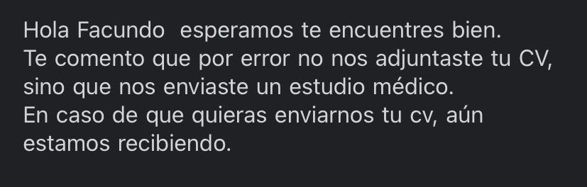 Mandé bocha de curriculums y nadie me llama. *Uno le responde*: