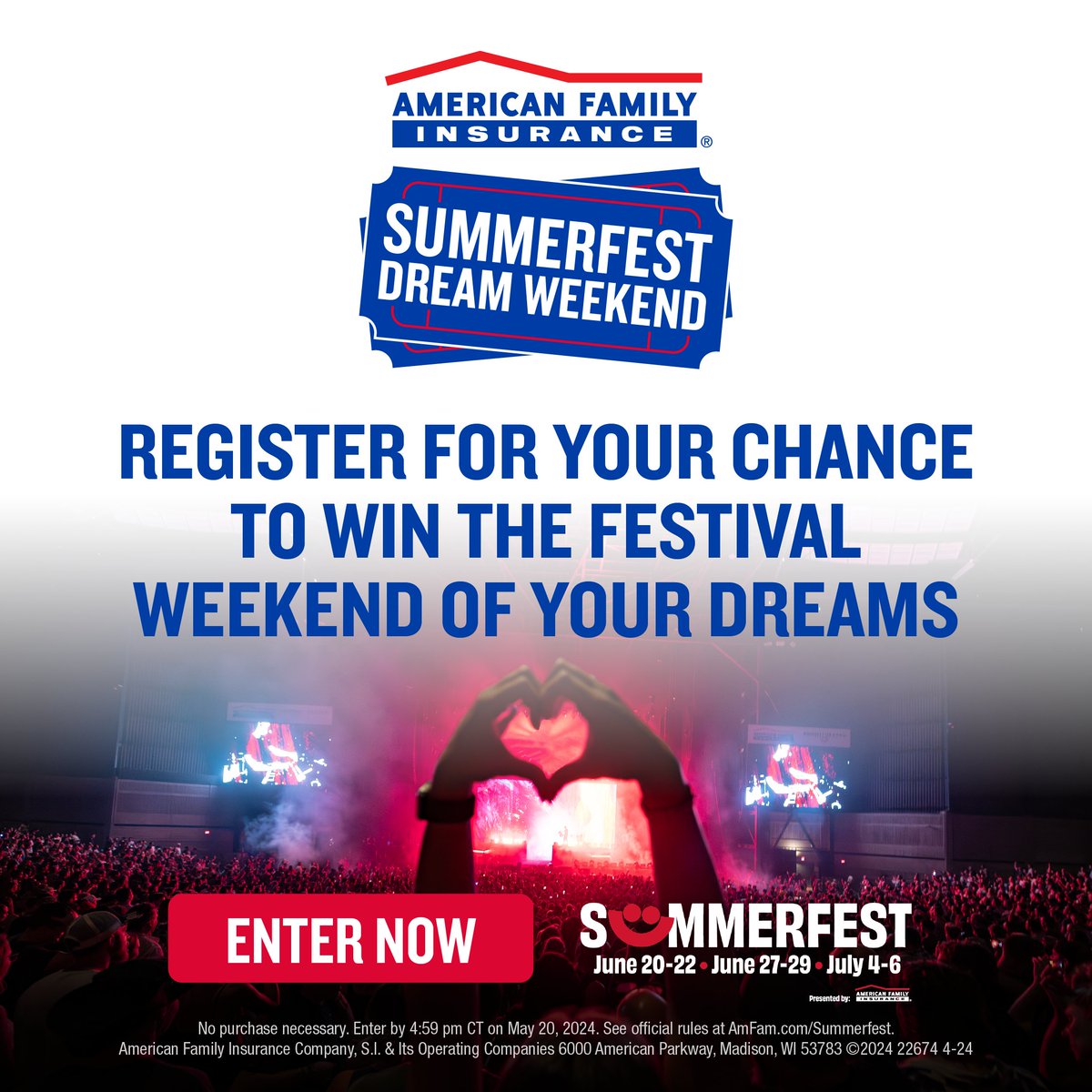 Live it up at Summerfest presented by @amfam! 🎉😎 Enter to win a chance at winning an epic VIP package for you and your bestie including tickets, travel, hotel accommodations, and more! 🙌 Enter to win: amfam.com/sponsorships/s… *Contest closes 5/20