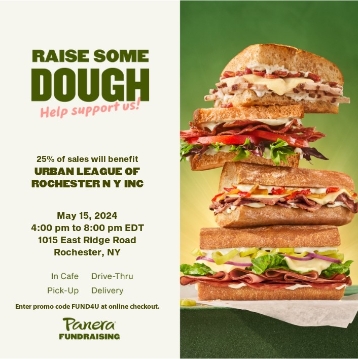 We're hungry already! 

Enjoy some good eats for a great cause and raise some dough for the Urban League on May 15! #panera #urbanleagueroc