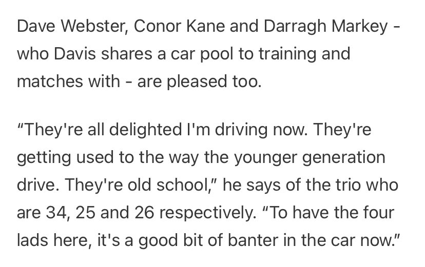 I was told Warren Davis is very reluctant to do media interviews on account of nervousness. He had me in stitches at times when chatting to him. Some of it was unpublishable. His driving test saga is detailed in full in my interview with him for @loveisthedrog.