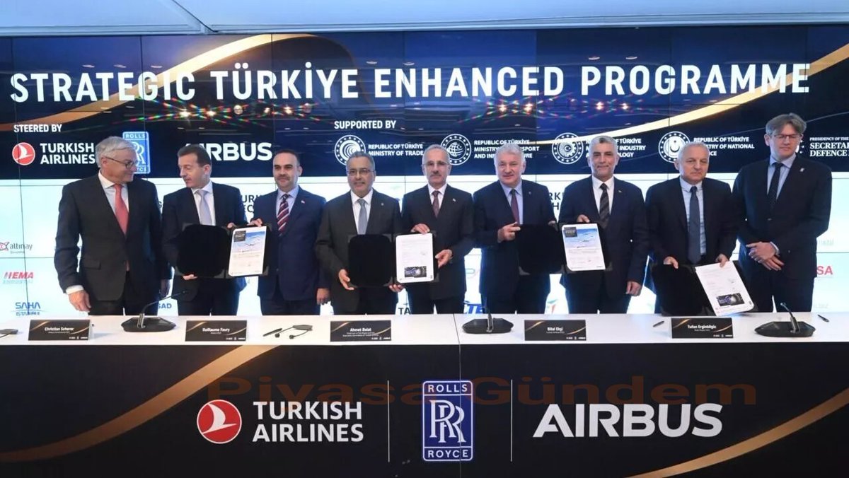 #THYAO THY, Airbus ve Rolls-Royce arasında stratejik iş birliğine dayalı niyet mektubu imzalandı.

📍Türk Hava Yollarının Aralık 2023'te verdiği 150 adet A321neo ve 80 adet A350 kesin uçak siparişinin kutlanması amacıyla THY Genel Müdürlüğü'nde etkinlik düzenlendi.

📍Bakan…