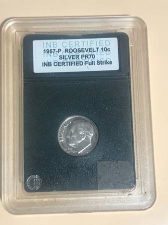 GvilleThings's tweet image. Check out this Certified 1957 Roosevelt Silver Dime PRF 70 INB - a must-have for any coin collector! #SilverDime #Numismatics #Collectibles #RareCoins gainesvillethings.com/product/1957-r…