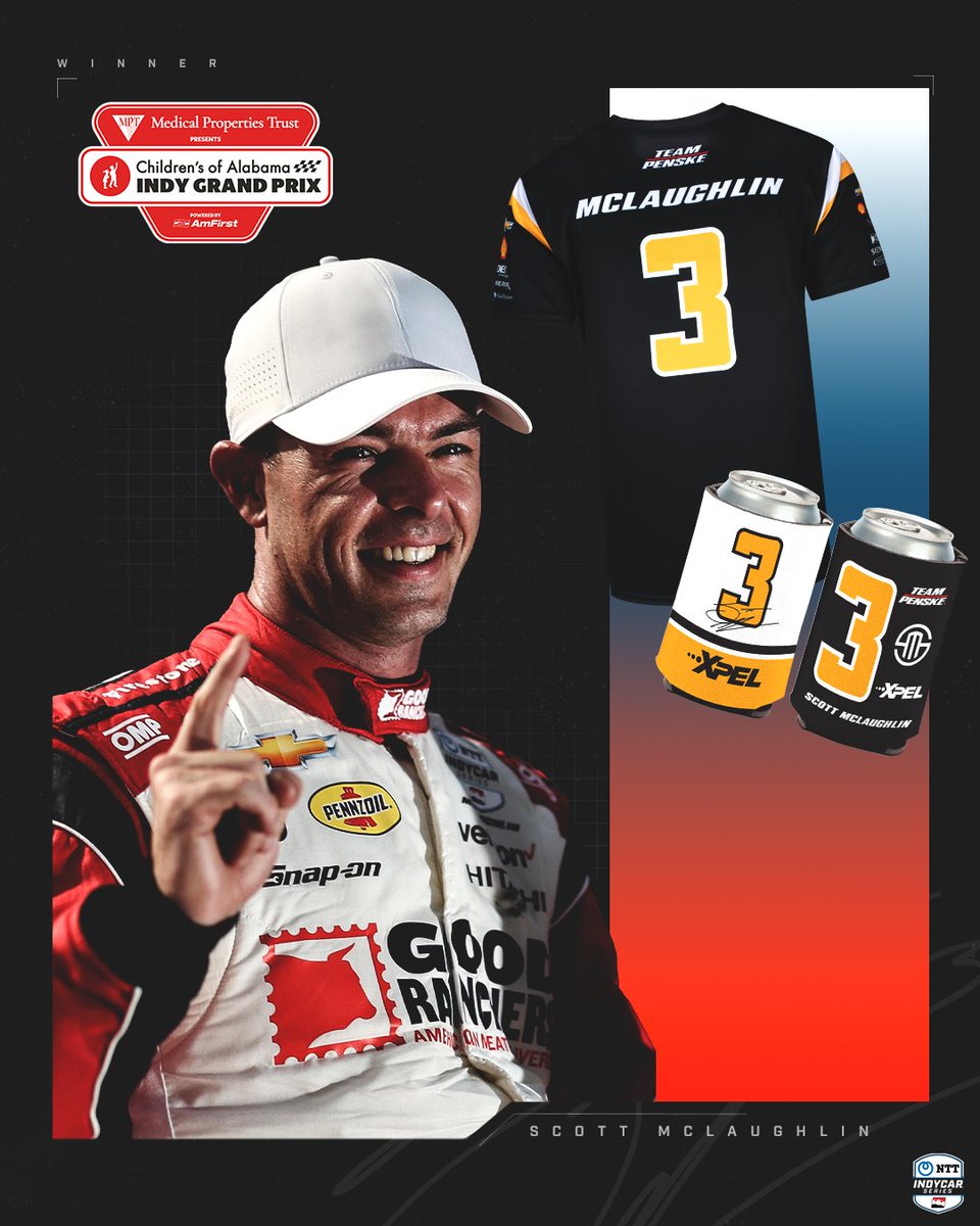Celebrate like a winner! 🏆 Fresh off a win at @BarberMotorPark, get your @smclaughlin93 merch today! 🛍️ 🛒: tinyurl.com/42fzraxj
