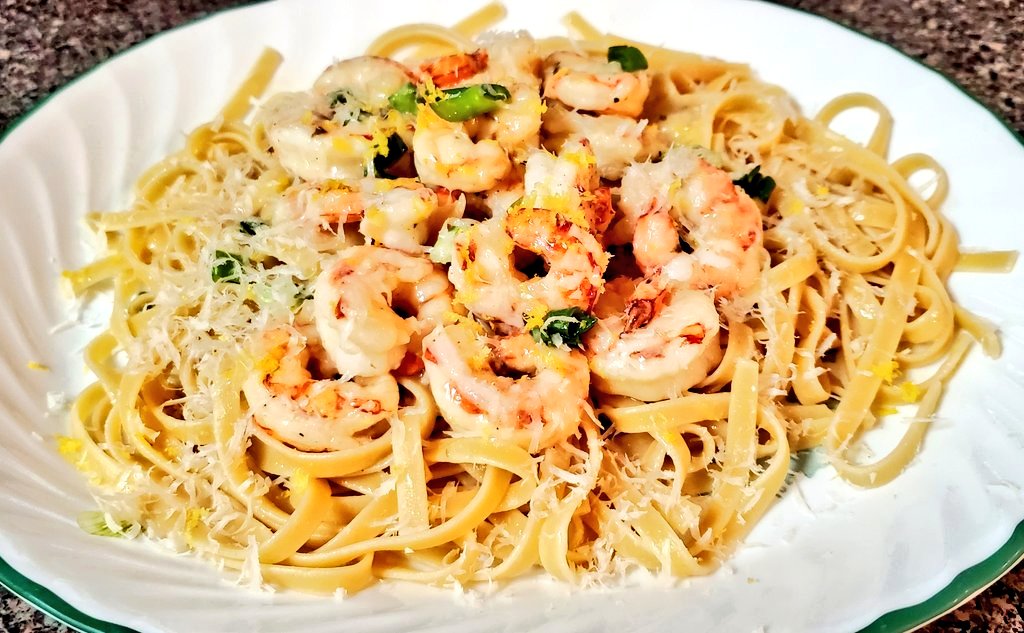 Shrimp Scampi 👊😋👍One of my favorite plates! #Foodie #yummy #shrimp #homechef