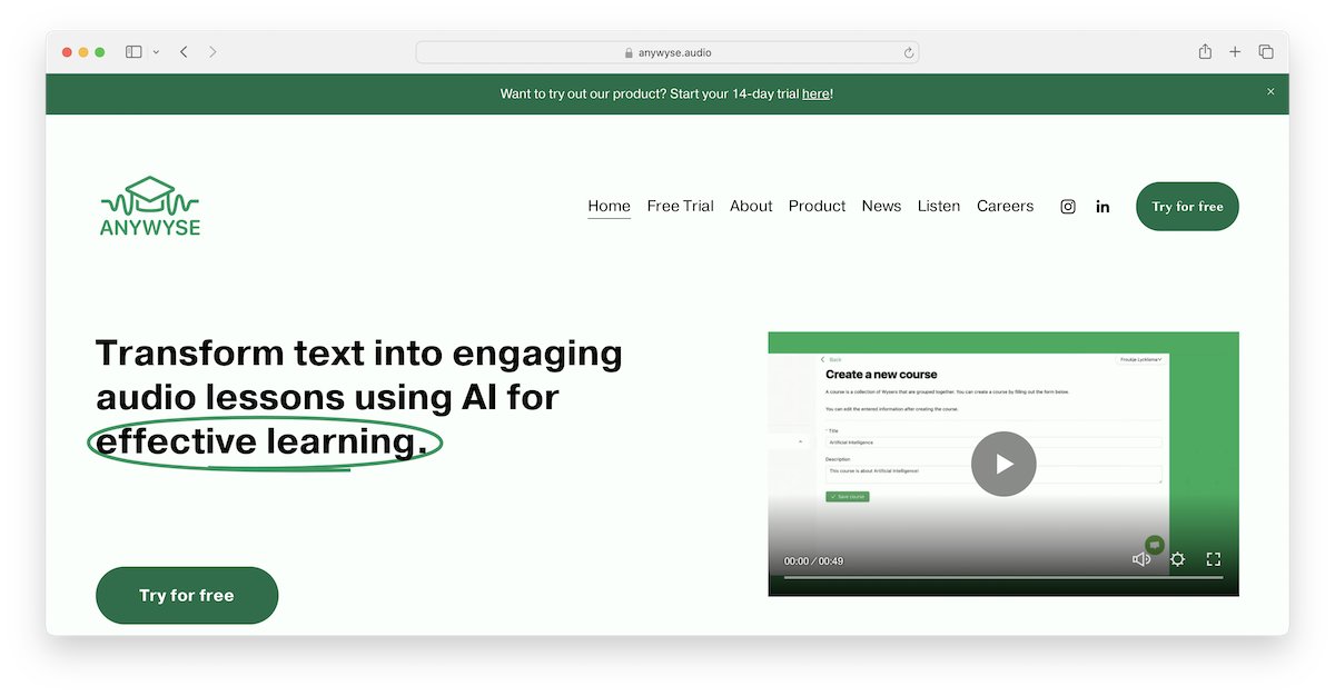 Learning platform Anywyse.Audio aims to redefine education with the power of AI to make learning accessible and enjoyable. 

Learn more about this <a href="/EuroDNS/">EuroDNS</a> customer by visiting Anywyse.Audio.

#edtech #podcast #generativeai

gen.xyz/blog/anywyseau…