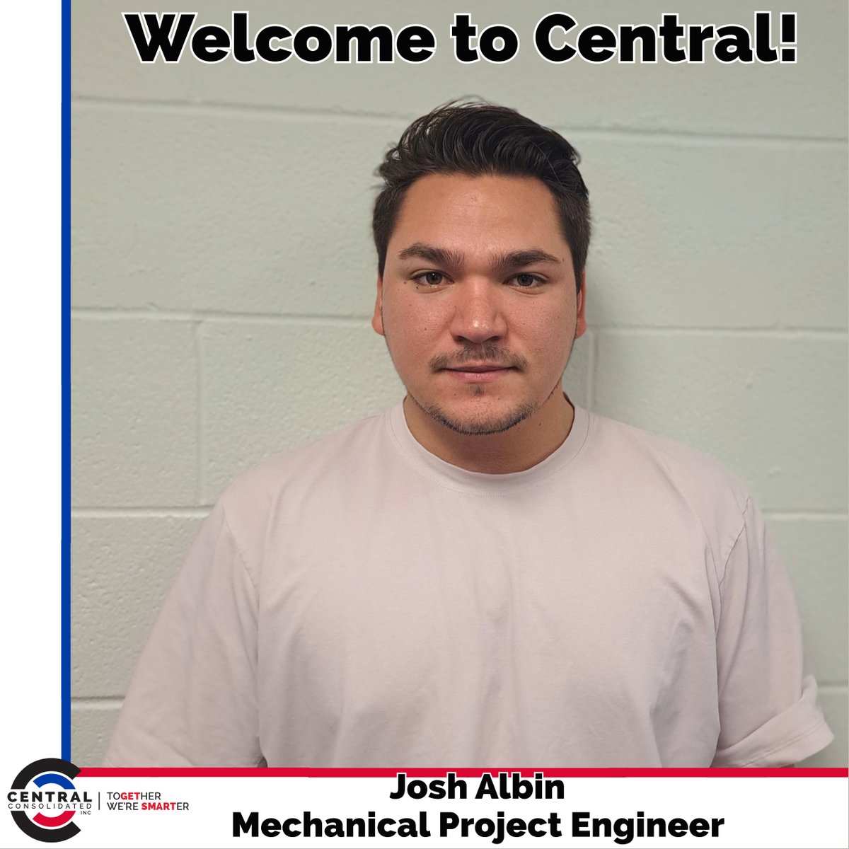 Central would like to welcome Josh Albin to our team as a Project Engineer. #newhire #welcome #centralconsolidated