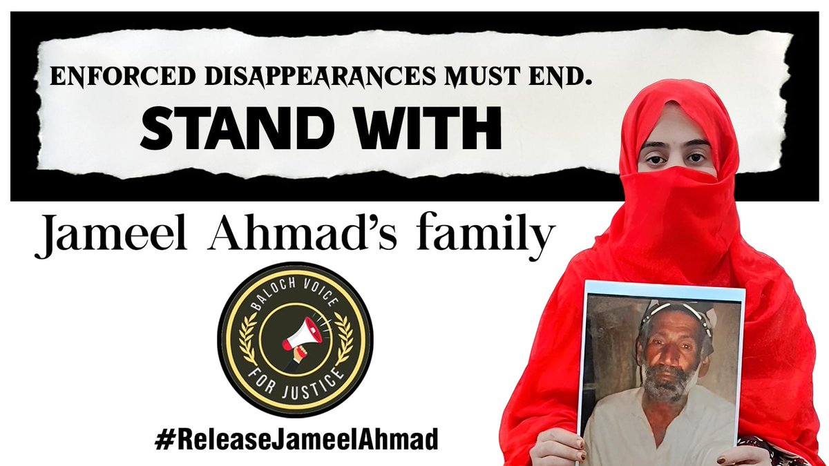 Enforced disappearances tear apart the fabric of families and societies. Let's stand together, demand transparency, and call for his immediate release. #ReleaseJameelAhmad