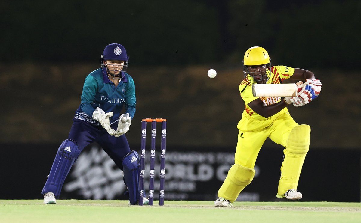 Match Day: ICC T20 Women's World Cup Qualifier Game 3: Uganda W v Thailand W Halfway Stage Uganda 32/3 (10/20 overs) Janet Mbabazi 11* Rita Musamali 3* Live score link icc-cricket.com/matches/242984… Photo Credit: ICC/Getty Images #LetsGoVictoriaPearls