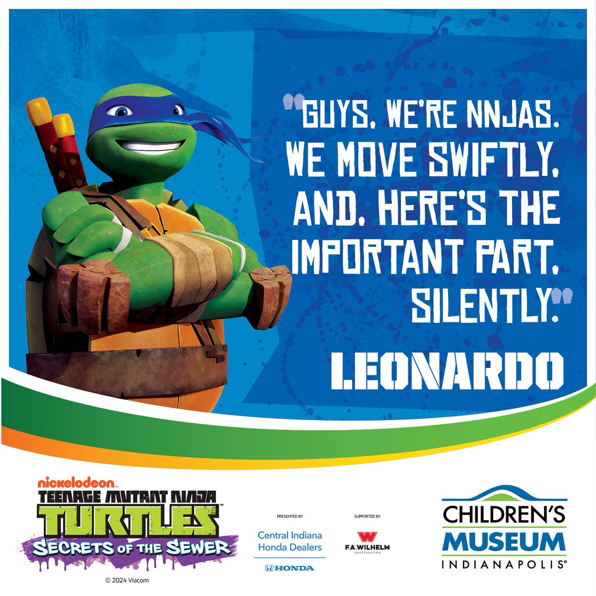Psst … Have you heard? Four green teenage Turtles have snuck into the museum and are training our young ninja hopefuls! (They may be eating some pizza too!) Join this Turtle amongst the rest inside Teenage Mutant Ninja Turtles: Secrets of the Sewer— bit.ly/41R3YzC