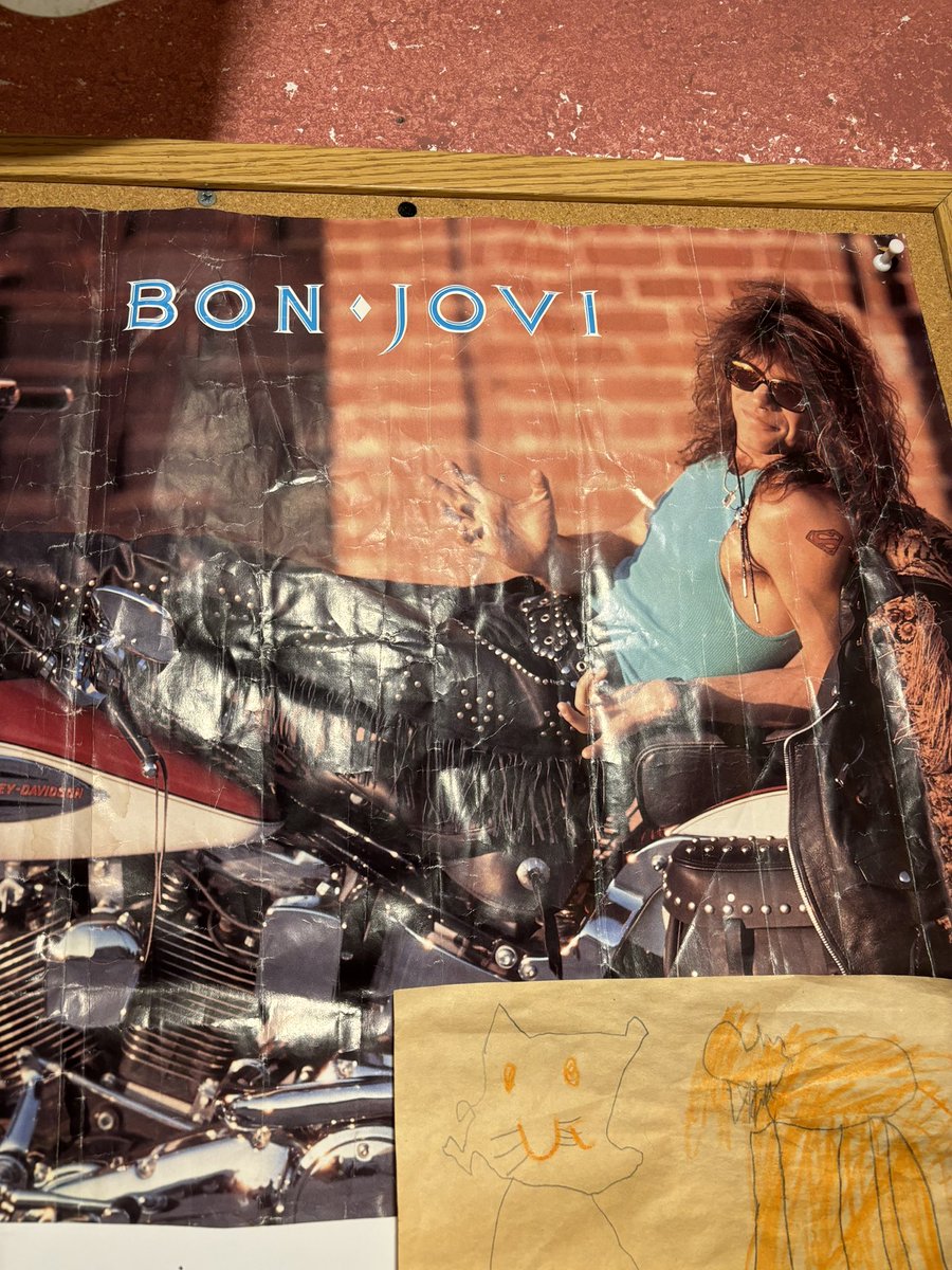 @MarySim29037142 @SeanHayes @SmartLess @smartlessmedia @jonbonjovi @arnettwill @amazonmusic @WonderyMedia I’ve had this poster on a wall in my home for the last 30+ years.. it’s been through a lot but I’ll never part with it lol