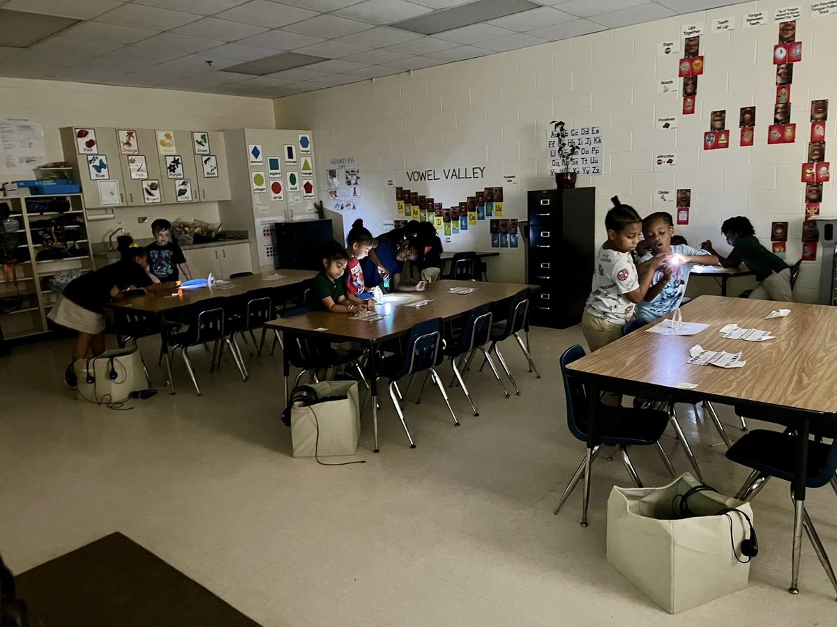Mrs. Zimlich’s first-graders at E.R. Dickson Elementary delved into the fascinating world of shadows. Using gnome figurines, students explored how the movement of the sun influences the formation of shadows. #LearningLeading #AimForExcellence