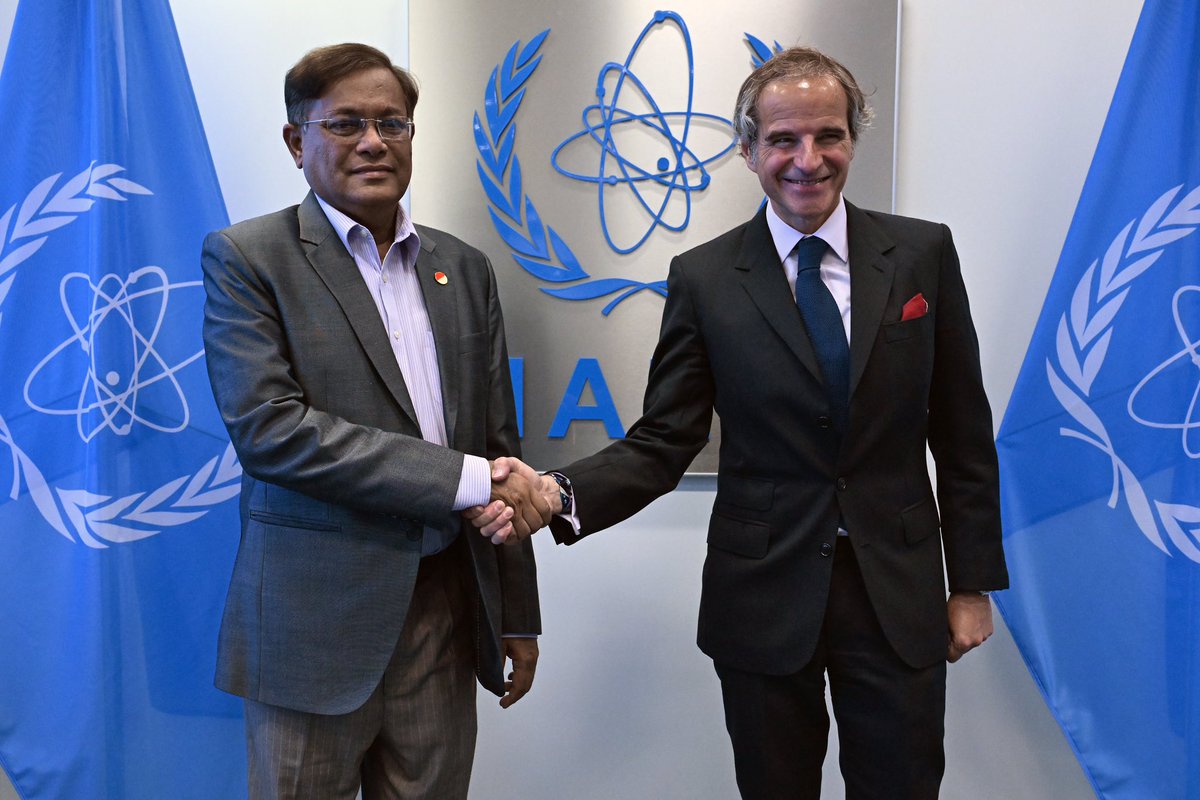 .@IAEAorg supports Bangladesh in water and soil management, agricultural productivity, and climate change adaptation. Productive meeting with 🇧🇩 FM Mohammed Hasan Mahmud today on these topics. Looking forward to expanding our cooperation as the Rooppur NPP becomes operational.