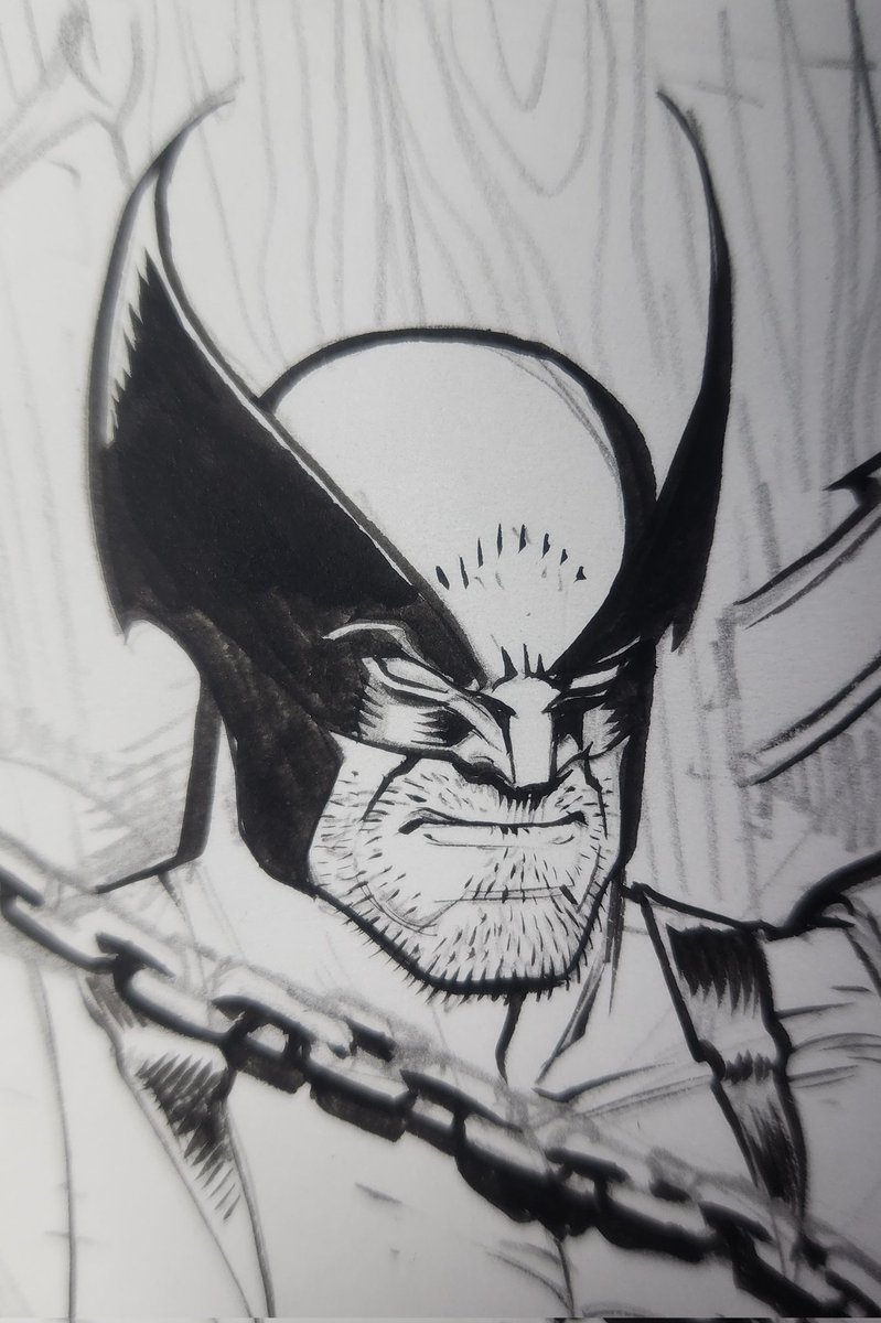 Inking a Wolvie cover I'm working on..