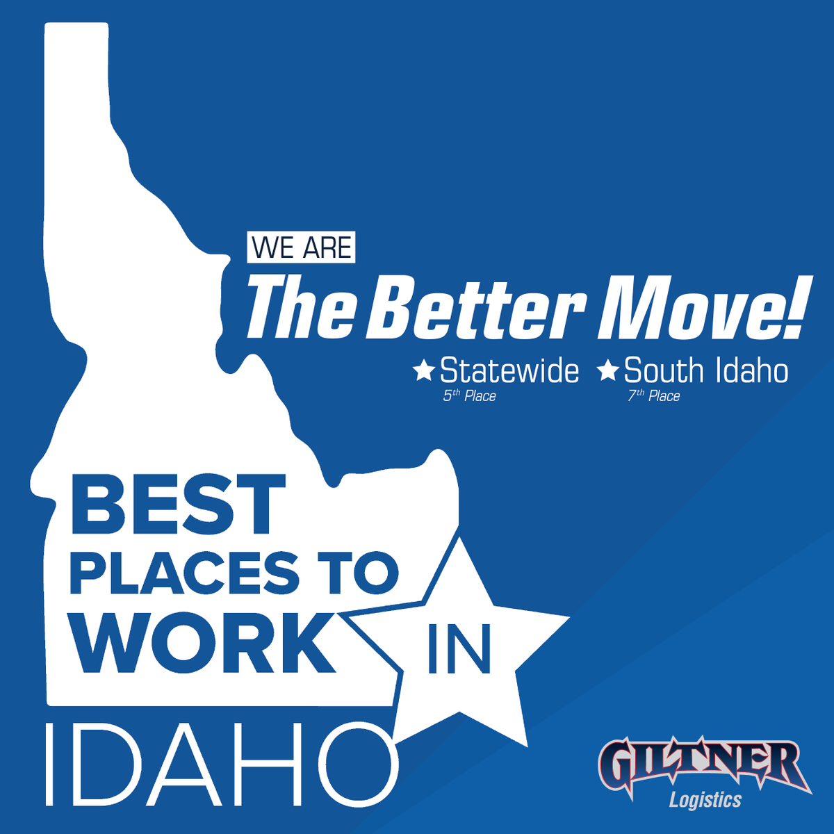 We are deeply honored to be named one of the top ten #BestPlacesToWork in Idaho by our incredible employees, thank you!! 🏆

🏅Statewide: 5th Place 🏅South Idaho: 7th Place

#JoinOurTeam #LoveWhereYouWork #WereHiring #GiltnerGoesFurther #KeepAmericaMoving #TheBetterMove #Giltner