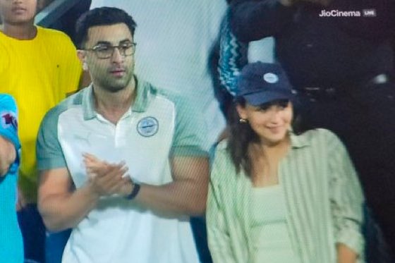 Alia Bhatt and Ranbir Kapoor today at @MumbaiFC match 📸