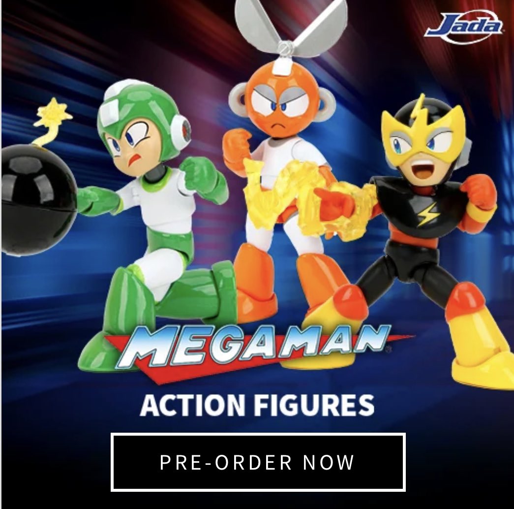 Toyshiz's tweet photo. MEGAMAN 2!

https://t.co/lmmhvh5kFo

The second wave of the @jadatoys MEGA MAN action figure line is now live on @entearth for preorder!

Expected to ship around Fall ‘24!

Grab now if you need em!

#megaman #jada #jadatoys #megaman2 #elecman #toyshiz #icollectatee #capcom https://t.co/GEAbXnMSUh