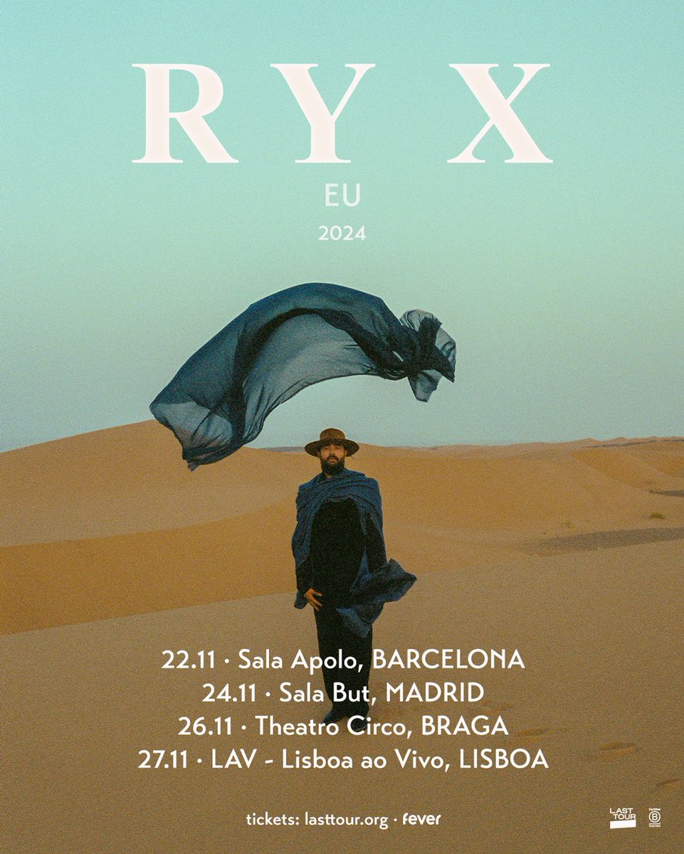 RY X traerá su mezcla de folktrónica e indie pop a Madrid, Barcelona, Braga y Lisboa este noviembre. La preventa del artista comenzará el 1 de mayo a las 10h y la venta general empezará el 3 de mayo a las 10h. entradas se podrán adquirir a través de nuestra web